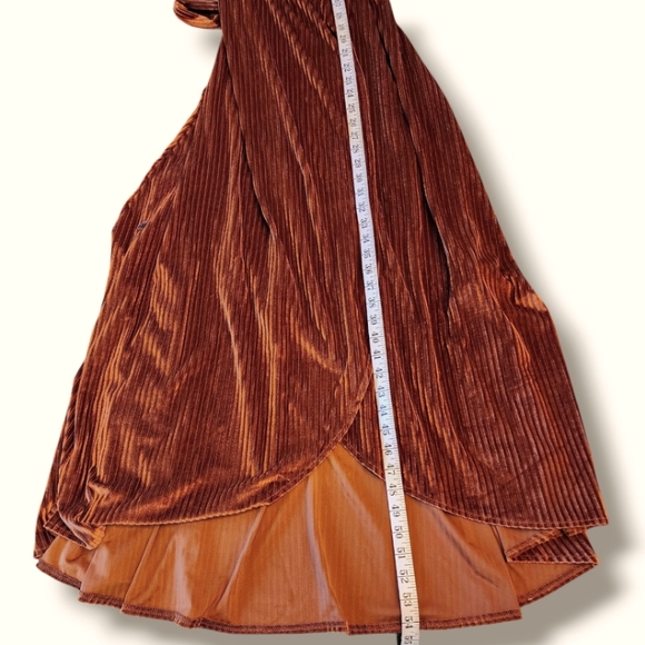 Baltic Born Andi stretch ribbed velvet short sleeve maxi wrap dress S - Picture 8 of 12